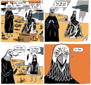 dios Hombre-Pájaro y Kiddo