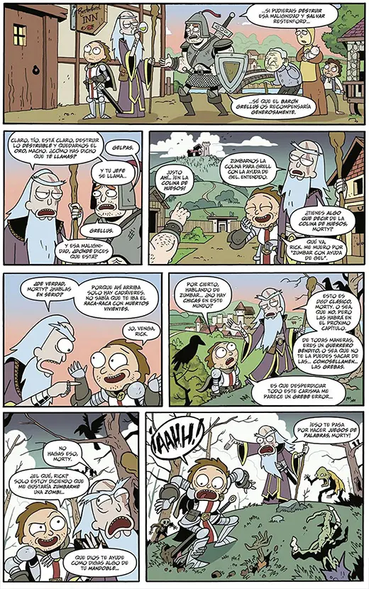 Página del cómic Rick y Morty vs Dungeons and Dragons