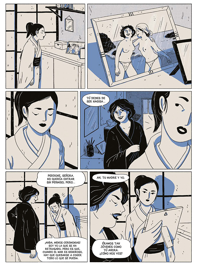 Página del cómic Ama. El aliento de las mujeres de Manquin y Becq
