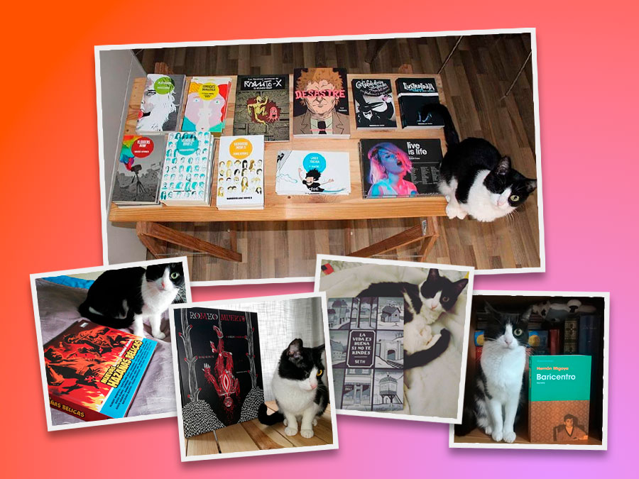 Fotografías de Iris con cómics, libros, ... de Underbrain