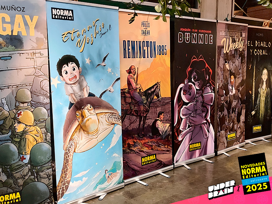 Rótulos (2) de próximas novedades de Norma Editorial y Astronave