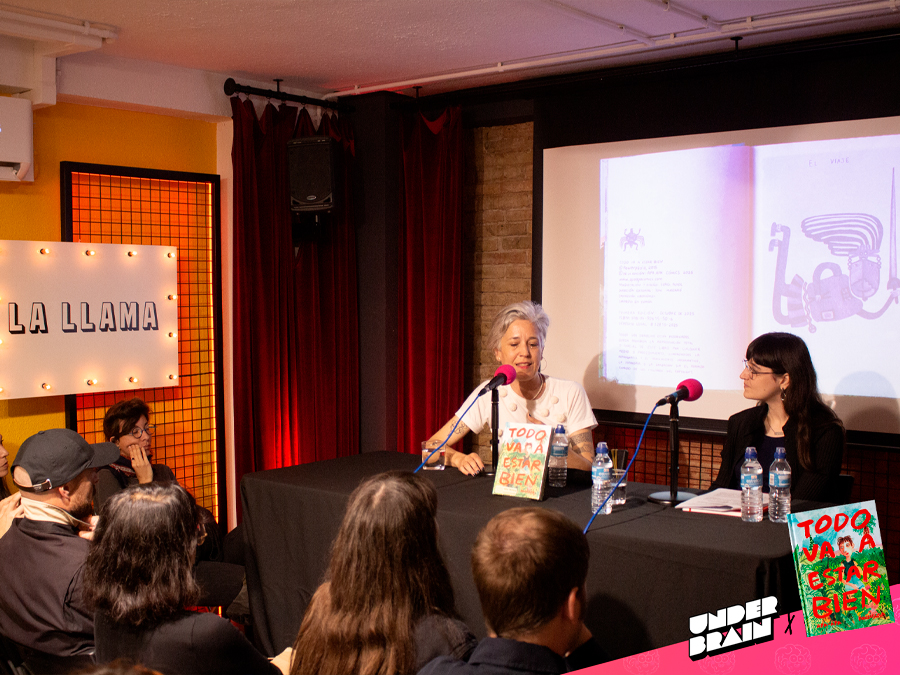 Power Paola presentando «Todo va a estar bien» junto a Mar Mascaró en La Llama Store, Barcelona 2025