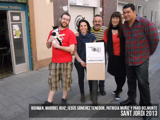 Bouman, Maribel Ruiz, Jesús Sánchez Tenedor, Patricia Muñiz y Pako Belmonte ,foto autores 1 de Sant Jordi